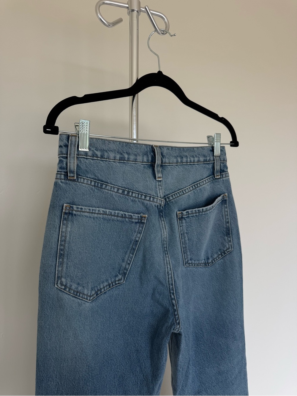Frame Denim Straight Leg Jeans in Medium Blue - Picture 3 of 5